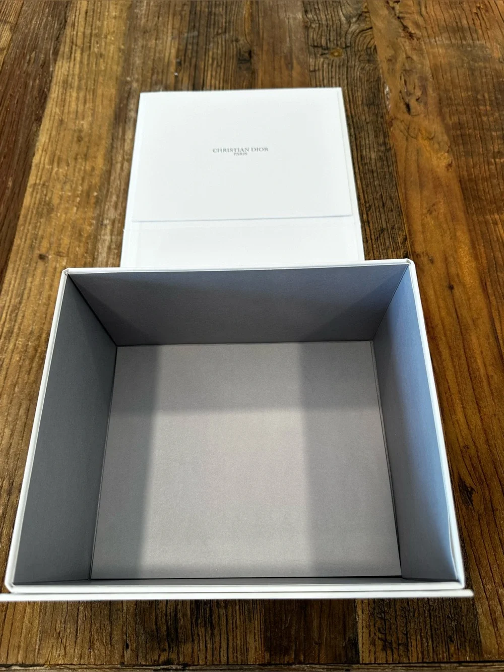 Dior White Branded Gift Box with Black Logo